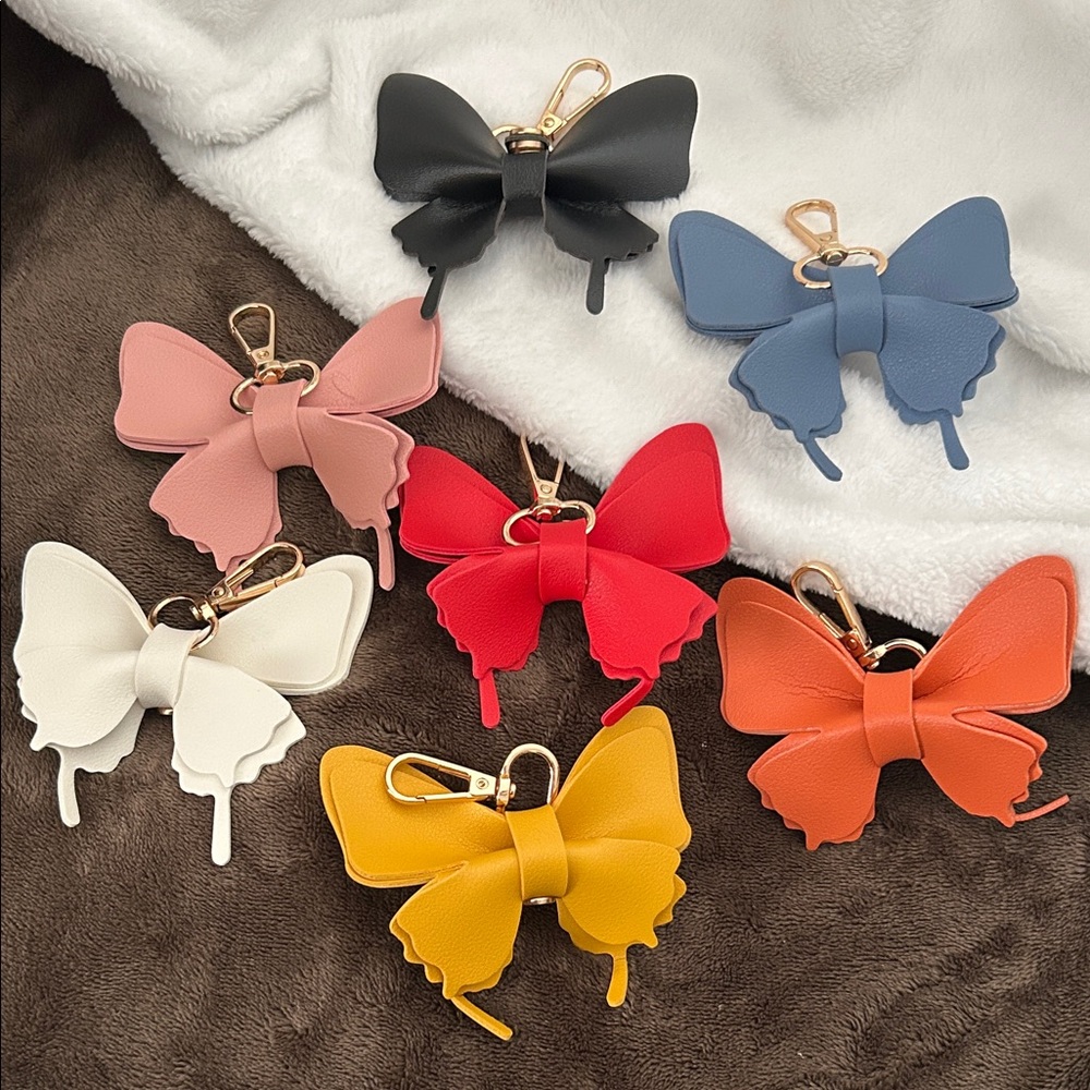 Beautiful Faux Leather Butterfly Bag Charm or Keychain